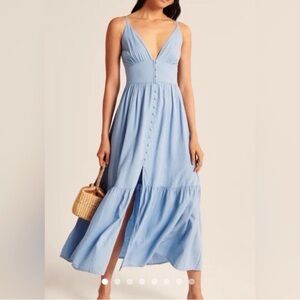 Abercrombie & Fitch Light Blue Maxi Dress